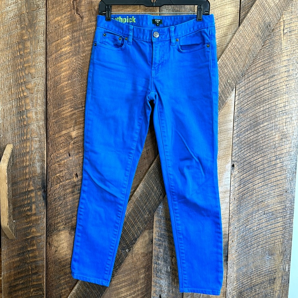 J.Crew stretch toothpick jeans size 27 royal blue